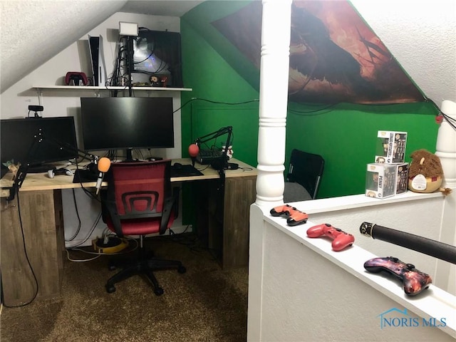 5151 Keller Rd, Walbridge, OH 43465 - office space featuring vaulted ceiling, carpet flooring, and a textured ceiling