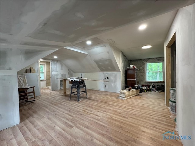 1226 Champe Rd, Toledo, OH 43615 - bonus room with wood finished floors, lofted ceiling, and recessed lighting