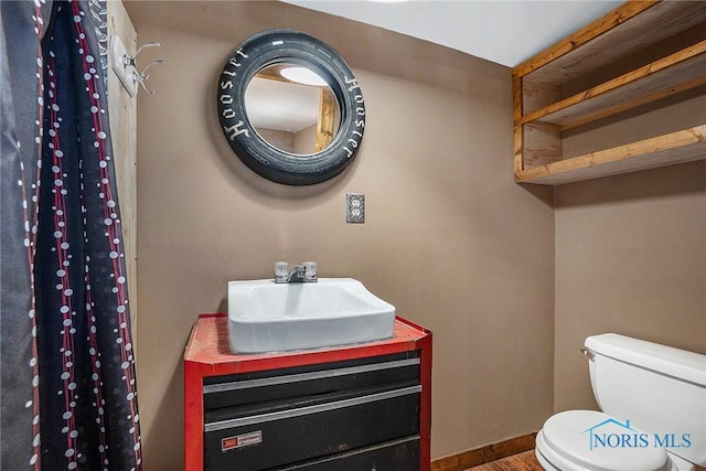 4279 Defiance Pike, Wayne, OH 43466 - full bath with toilet, vanity, and wood finished floors