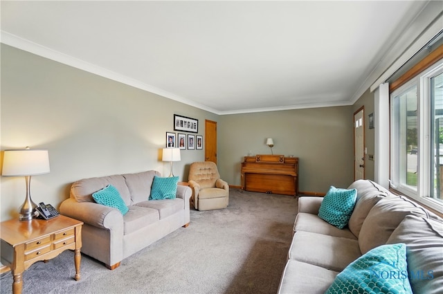 1306 N Union St, Fostoria, OH 44830 - living area with plenty of natural light, carpet floors, and crown molding