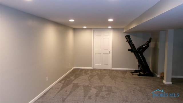 640 Hemlock St, Wauseon, OH 43567 - workout room featuring recessed lighting and carpet floors