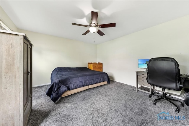 640 Hemlock St, Wauseon, OH 43567 - carpeted bedroom featuring a ceiling fan