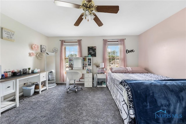 640 Hemlock St, Wauseon, OH 43567 - carpeted bedroom with multiple windows and a ceiling fan