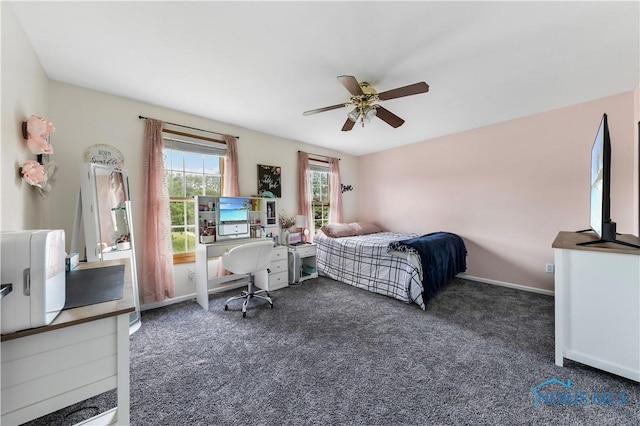 640 Hemlock St, Wauseon, OH 43567 - carpeted bedroom featuring a desk and ceiling fan
