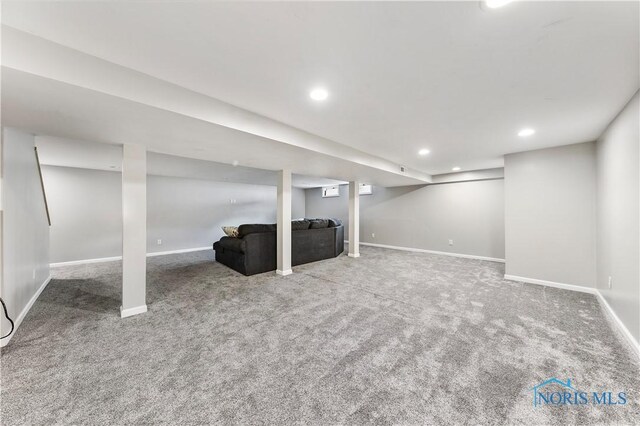 640 Hemlock St, Wauseon, OH 43567 - finished basement with carpet and recessed lighting