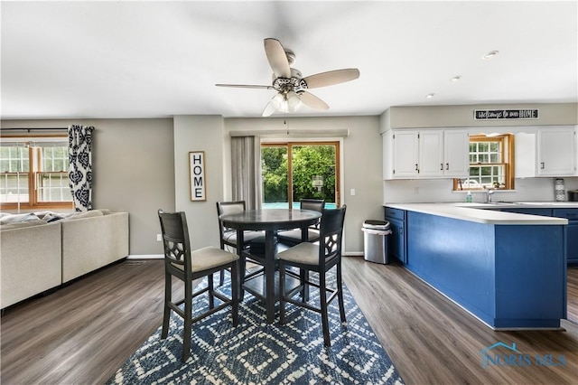 640 Hemlock St, Wauseon, OH 43567 - dining room with wood finished floors and ceiling fan