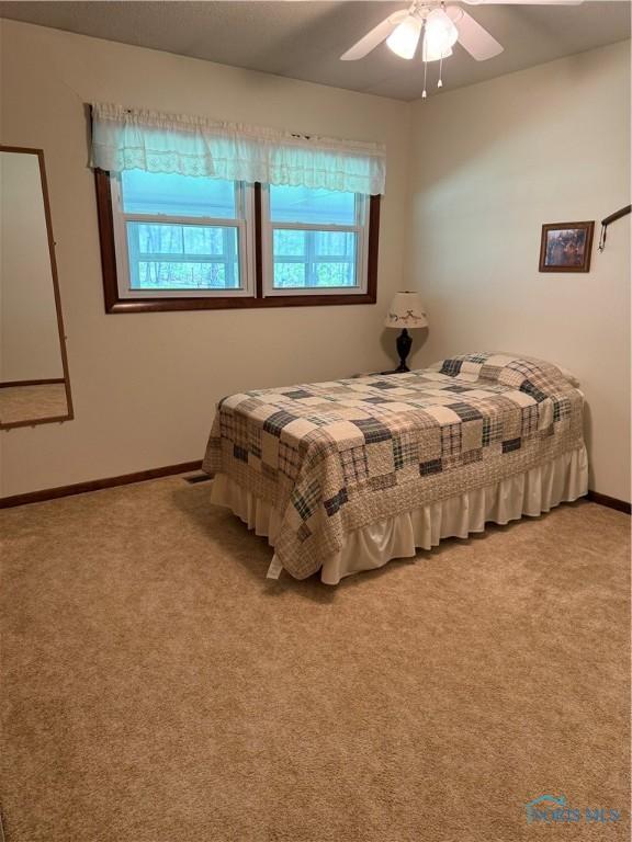 20642 Buckskin Rd, Defiance, OH 43512 - carpeted bedroom featuring baseboards and ceiling fan