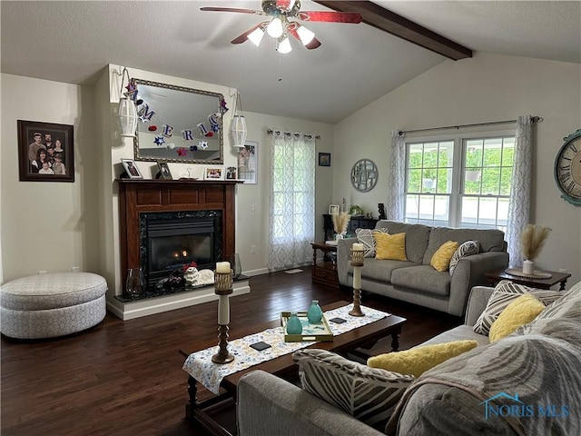20515 Lockwood Rd, Defiance, OH 43512 - living room with ceiling fan, wood finished floors, and a warm lit fireplace