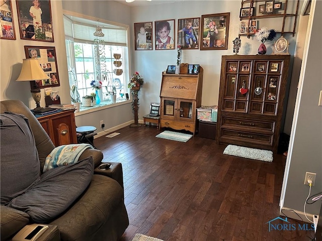 20515 Lockwood Rd, Defiance, OH 43512 - living area featuring hardwood / wood-style floors and baseboards