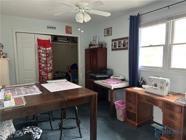 20515 Lockwood Rd, Defiance, OH 43512 - carpeted office featuring a ceiling fan