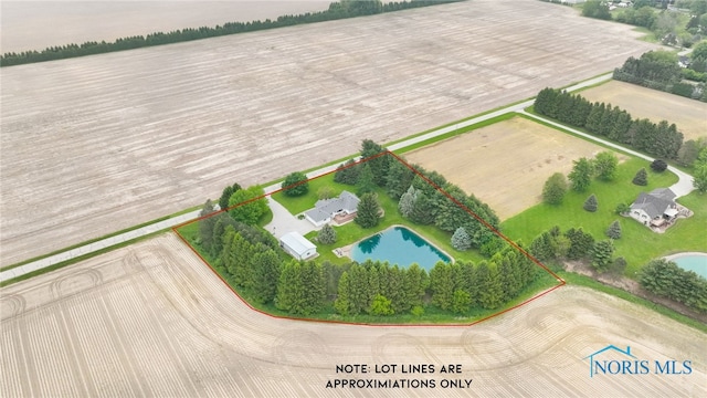 9389 County Road N2, Napoleon, OH 43535 - aerial view of sparsely populated area with property boundaries highlighted
