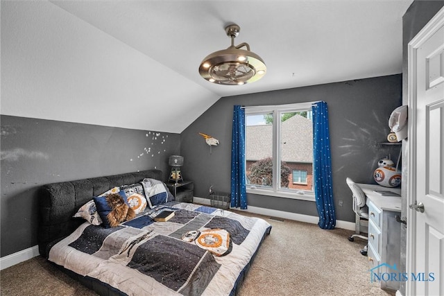 3051 Deep Water Ln, Maumee, OH 43537 - carpeted bedroom with vaulted ceiling and baseboards