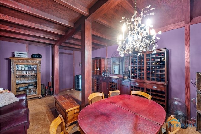 3051 Deep Water Ln, Maumee, OH 43537 - carpeted dining space with a chandelier
