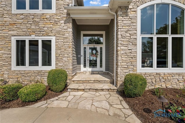 3051 Deep Water Ln, Maumee, OH 43537 - doorway to property with stone siding