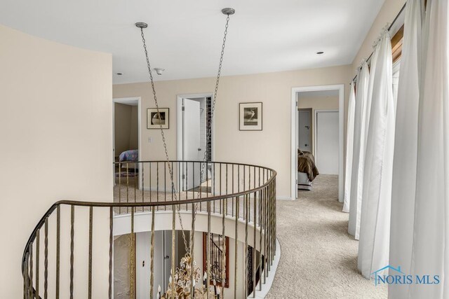 4123 Shamley Green Dr, Toledo, OH 43623 - hall featuring carpet flooring and an upstairs landing