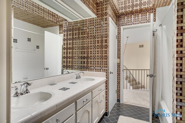4123 Shamley Green Dr, Toledo, OH 43623 - bathroom featuring double vanity and tile patterned flooring
