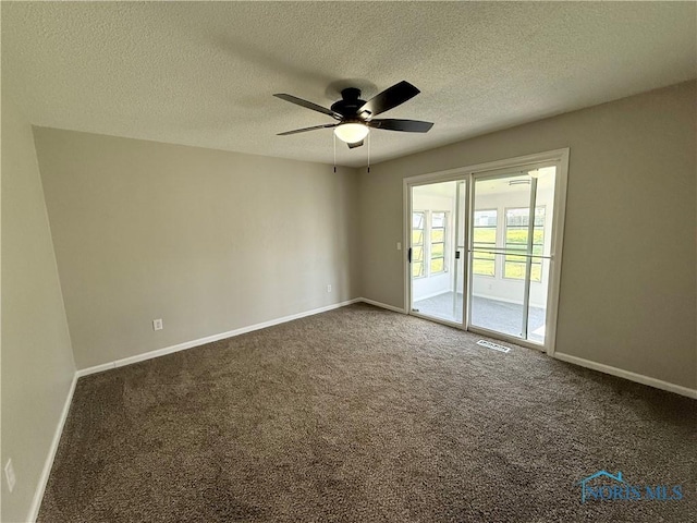 2655 101st St, Toledo, OH 43611 - carpeted spare room featuring ceiling fan, baseboards, and a textured ceiling