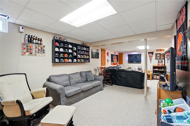 28178 Schriber St, Walbridge, OH 43465 - living area featuring a drop ceiling and carpet flooring