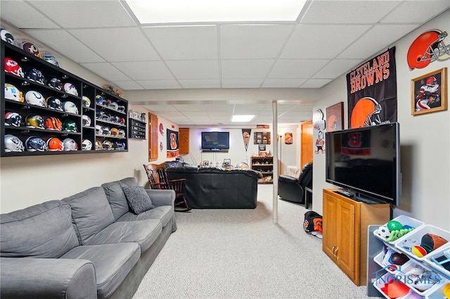 28178 Schriber St, Walbridge, OH 43465 - living area featuring a paneled ceiling and carpet flooring