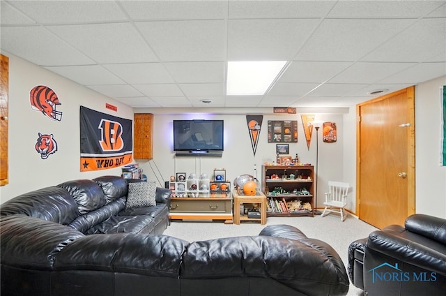 28178 Schriber St, Walbridge, OH 43465 - living area featuring a paneled ceiling and carpet