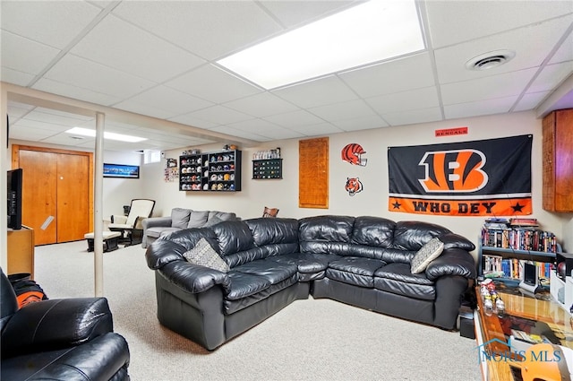 28178 Schriber St, Walbridge, OH 43465 - living room featuring carpet and a drop ceiling
