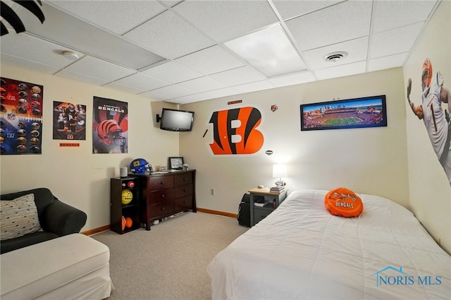28178 Schriber St, Walbridge, OH 43465 - carpeted bedroom with a drop ceiling and baseboards