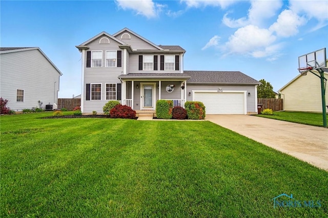 28178 Schriber St, Walbridge, OH 43465 - traditional-style house with central AC, an attached garage, driveway, and covered porch