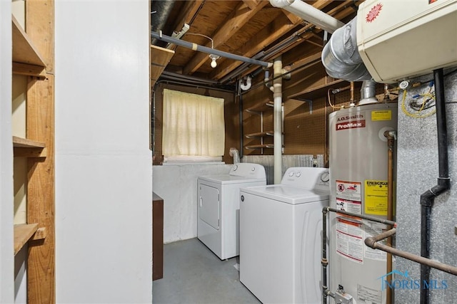 146 Partridge Ln, Perrysburg, OH 43551 - laundry area featuring water heater and separate washer and dryer