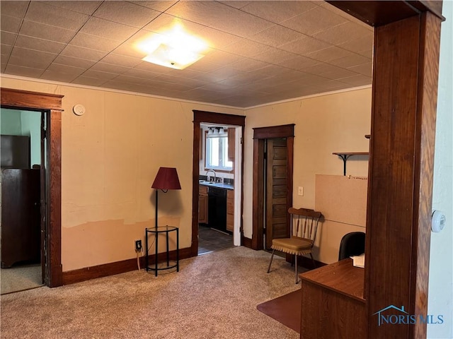 108 E Maple St, Deshler, OH 43516 - living area with carpet flooring and baseboards