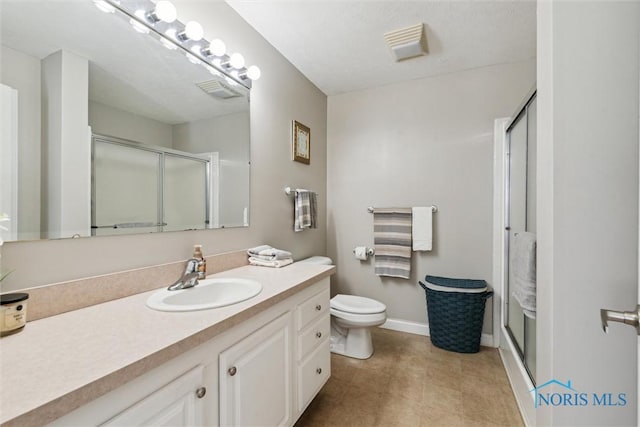 1250 Indiana Ave, Napoleon, OH 43545 - full bath with vanity, a stall shower, toilet, and baseboards