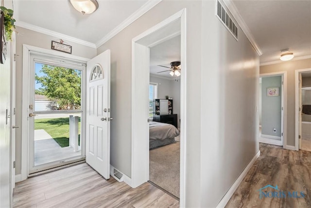 1250 Indiana Ave, Napoleon, OH 43545 - entrance foyer with ornamental molding, healthy amount of natural light, light wood finished floors, and baseboards