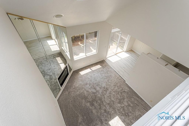 4022 Stonehenge Dr Unit 4022, Sylvania, OH 43560 - unfurnished living room with lofted ceiling and carpet flooring