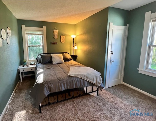5806 Elmer Dr, Toledo, OH 43615 - bedroom with carpet flooring, a textured ceiling, and baseboards