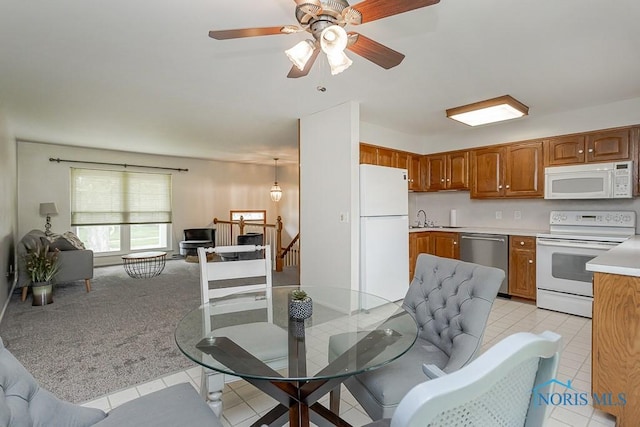 1201 Birch Ave, Maumee, OH 43537 - dining room featuring light tile patterned floors and a ceiling fan