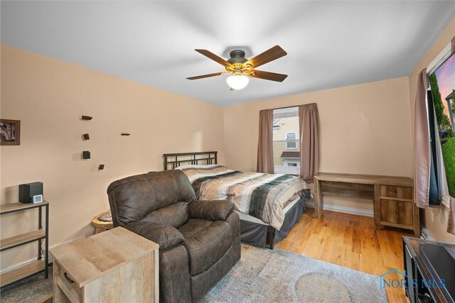 26741 Green Ville Dr, Perrysburg, OH 43551 - bedroom featuring wood finished floors and ceiling fan