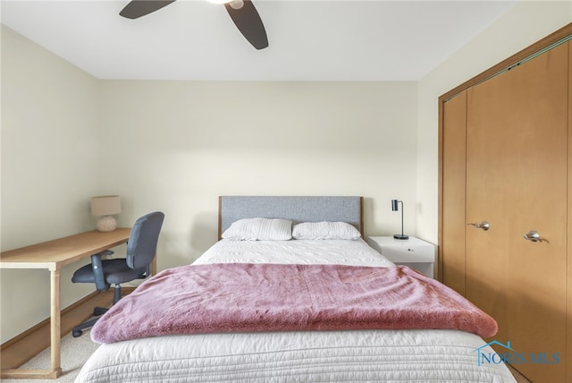 4729 Talon Trl, Maumee, OH 43537 - bedroom featuring carpet floors, a ceiling fan, and a closet