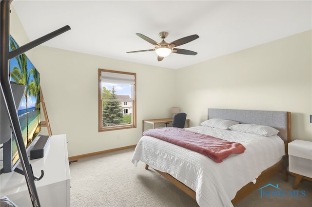 4729 Talon Trl, Maumee, OH 43537 - bedroom featuring carpet, baseboards, ceiling fan, and a desk
