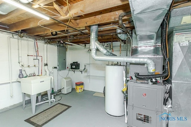 717 Birch St, Bowling Green, OH 43402 - unfinished below grade area with water heater and electric panel