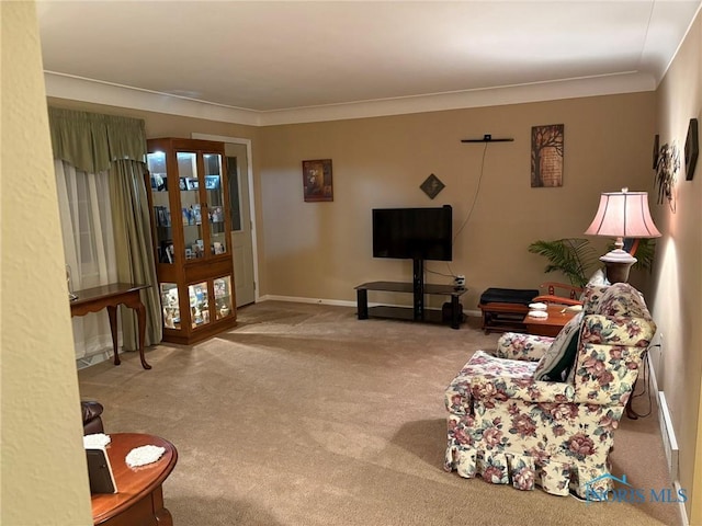 243 W S Boundary St, Perrysburg, OH 43551 - carpeted living area featuring crown molding and baseboards