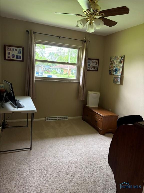 243 W S Boundary St, Perrysburg, OH 43551 - carpeted office space featuring plenty of natural light, a ceiling fan, and baseboards