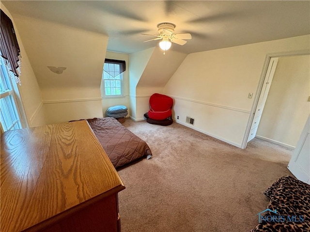 178 Gross St, Tiffin, OH 44883 - carpeted bedroom with lofted ceiling and a ceiling fan