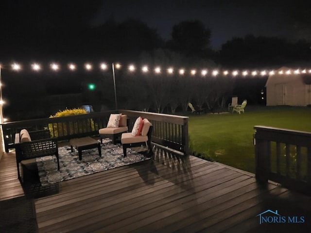 6200 Swiss Garden Rd, Toledo, OH 43612 - deck at twilight featuring a yard