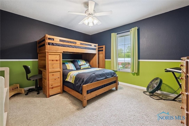 6200 Swiss Garden Rd, Toledo, OH 43612 - bedroom with carpet flooring, a ceiling fan, and baseboards