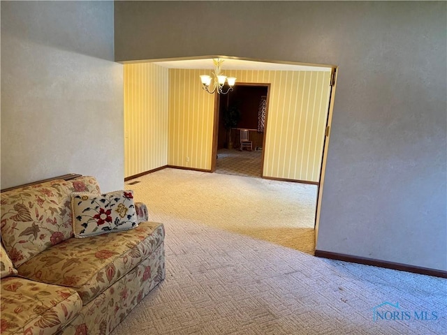 429 N Park St, Deshler, OH 43516 - living area with light carpet and a chandelier