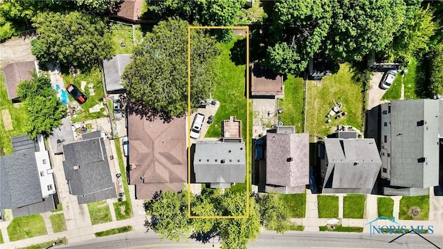 2135 Airport Hwy, Toledo, OH 43609 - aerial perspective of suburban area featuring property boundaries highlighted