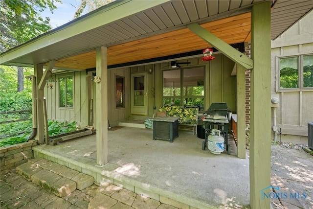 12949 Shaffer Rd, Swanton, OH 43558 - view of patio / terrace featuring a ceiling fan