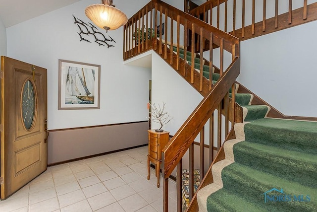 12949 Shaffer Rd, Swanton, OH 43558 - staircase featuring tile patterned flooring