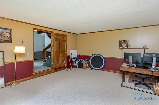 12949 Shaffer Rd, Swanton, OH 43558 - office space with carpet floors, ornamental molding, and baseboards