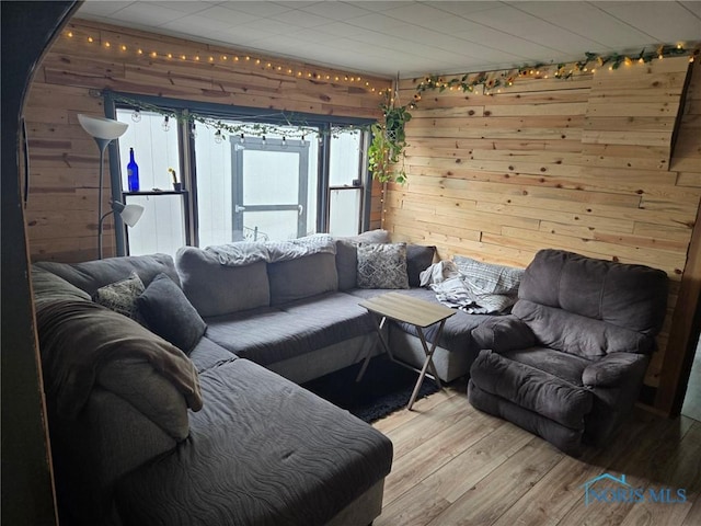 201 W Wabash St, Liberty Center, OH 43532 - living area featuring wooden walls and wood finished floors