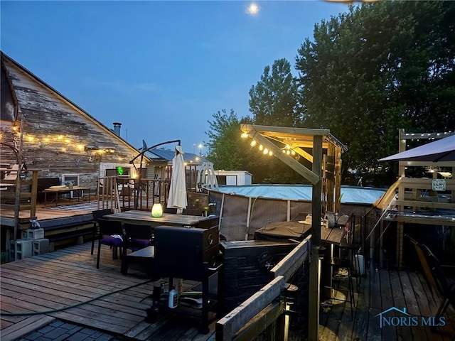 201 W Wabash St, Liberty Center, OH 43532 - wooden deck with outdoor dining space